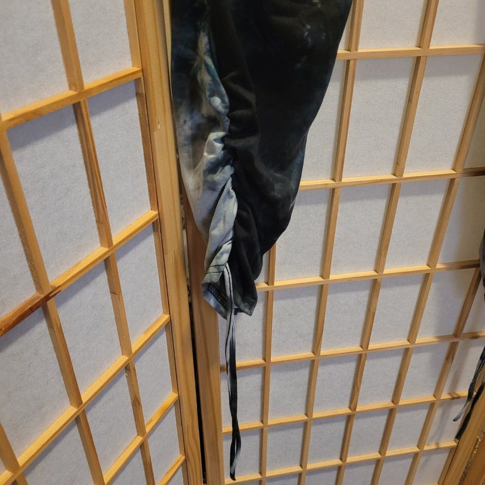 Mlle Gabrielle Womens Blue Tye Dye Tie Ankles Stretch Leggings Sz 2X NWT - Picture 6 of 8